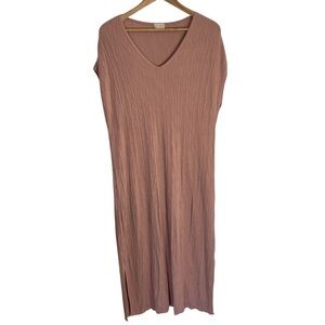 Mus & Bombon Chic Dusty Rose V-Neck Maxi Dress Size Medium